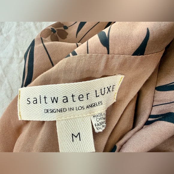 saltwater LUXE Floral Satin Zip Bomber Jacket Coat Tan Asherton Boho Festival M - Picture 13 of 16